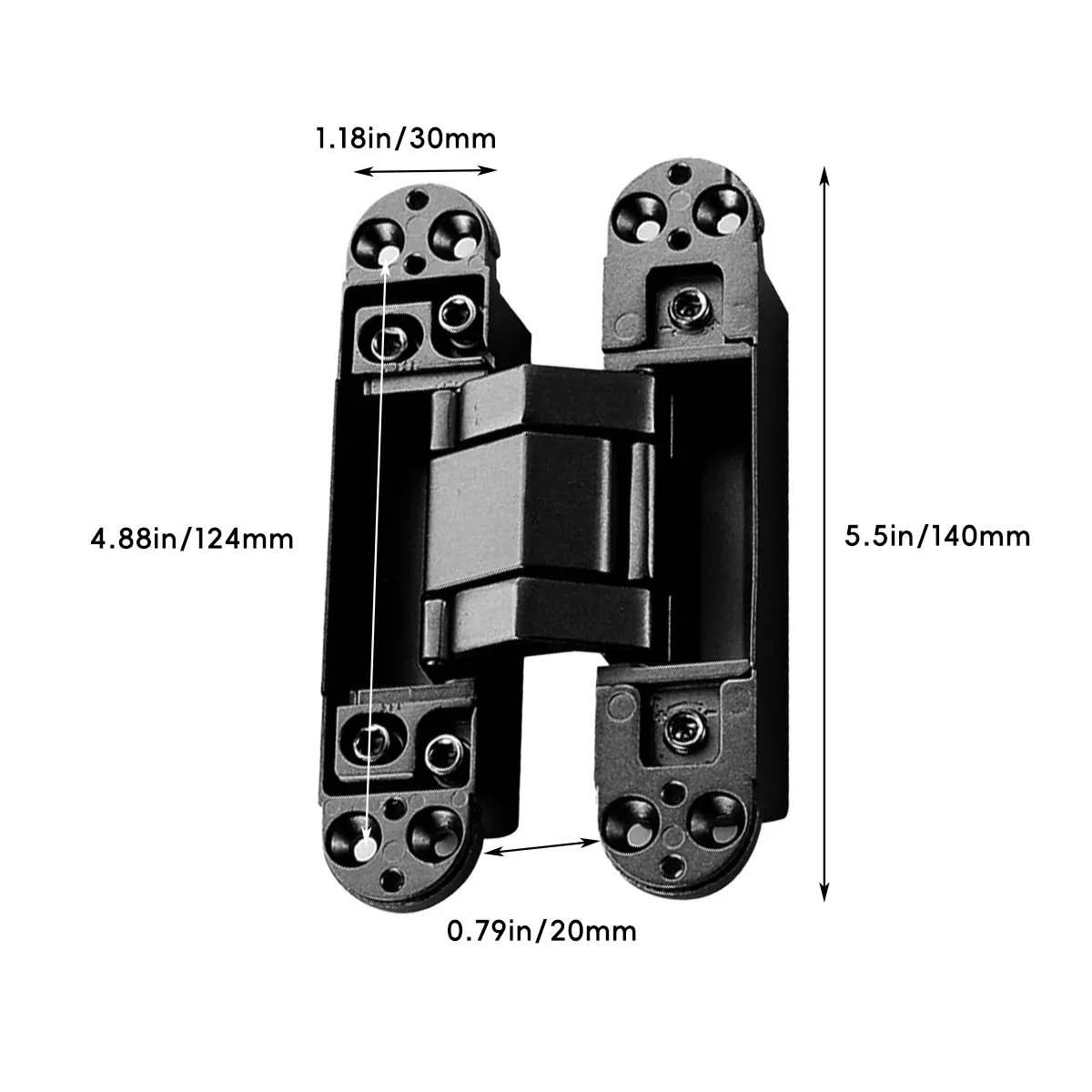Hidden Invisible Door Hinge Concealed 3D Hinge Heavy Duty for Doors and Cabinets - Black β image 4