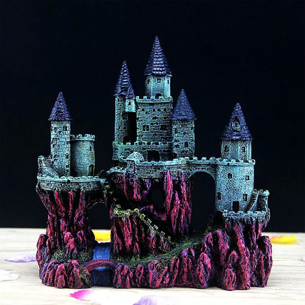 Aquarium Castle Ornament Fish Tank Decoration Medieval Style Resin Decor Home - B — image 6