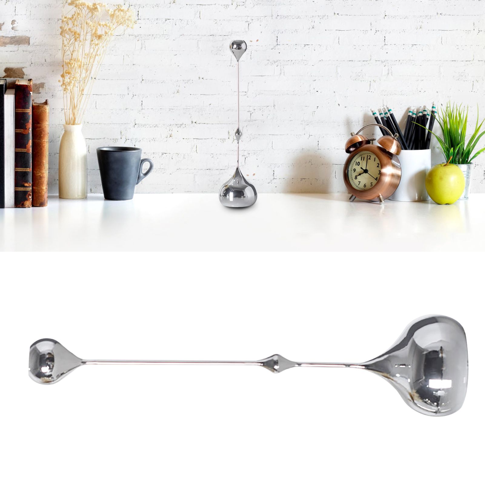 Candle Holder Ornament Stainless Steel Candlestick Holder Household Desktop Sculpture Decoration Sliver B Type — image 6