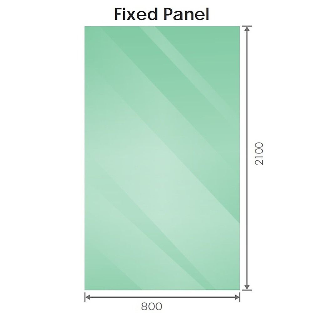 80x210cm Glass Shower Screen with Black F-Brackets and Floor F-Bracket — image 6