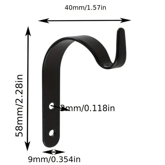 Hanging hooks - Set of 4 - Wall mounting - Suitable for bird feeders - Black - Suitable for indoor and outdoor use โ image 6