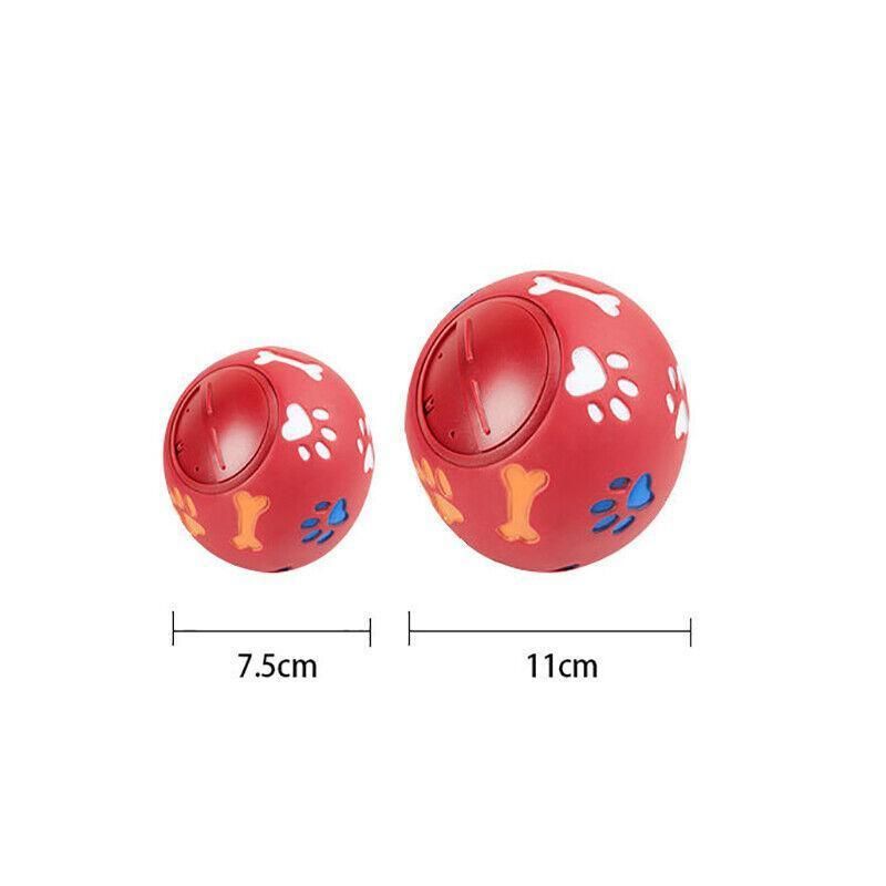 11cm Dog Pet Fun Tough-Treat Ball Tumbler Mental Food Dispenser Feeder Puzzle Toy - Red โ image 4