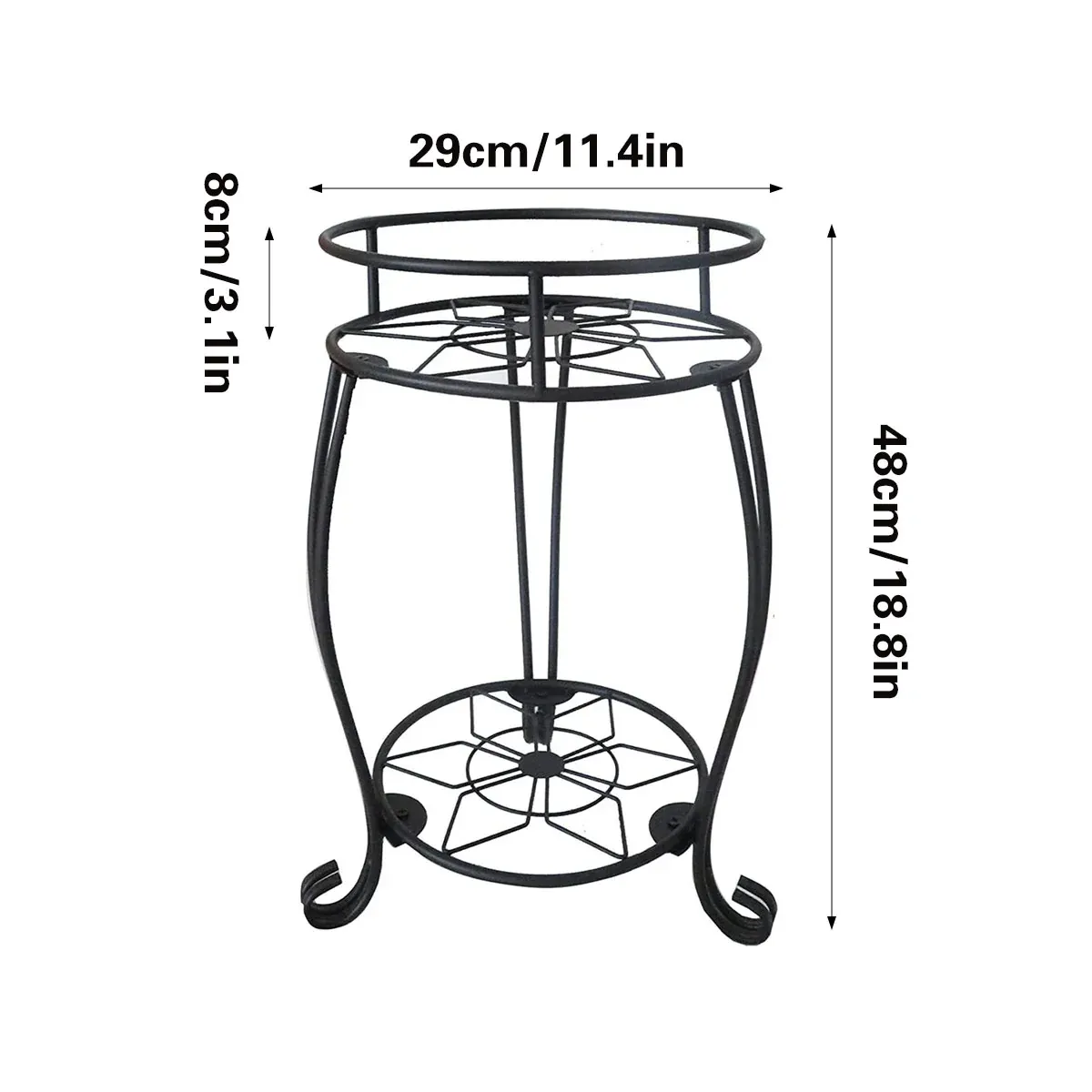 Foldable Plant Stand 2 Tier Metal Flower Shelf for Indoor Outdoor โ image 3