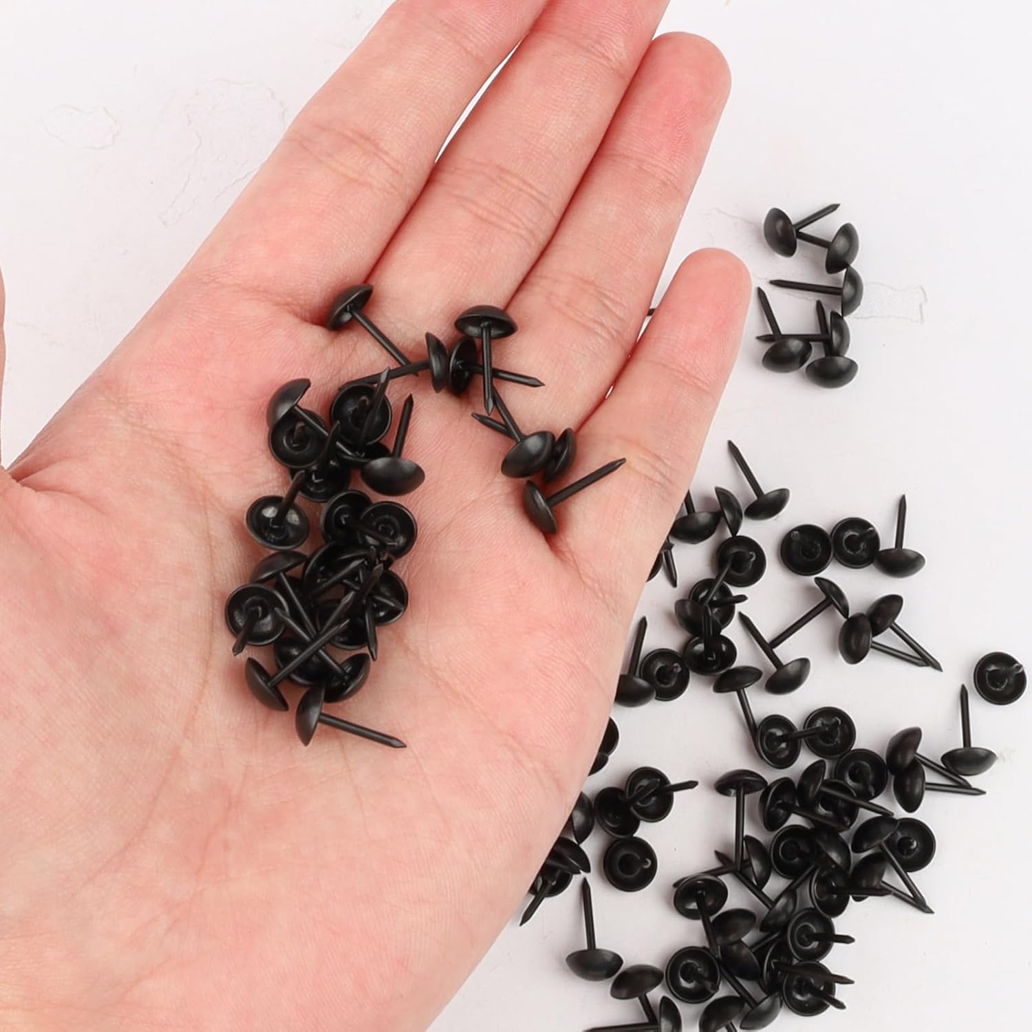 100Pcs Upholstery Tacks Black - 7x13mm Furniture Thumb Tacks - Metal Thumb Tack Round Head Pins Decorative Upholstery Nails for Cork Board DIY Projects Home โ image 2