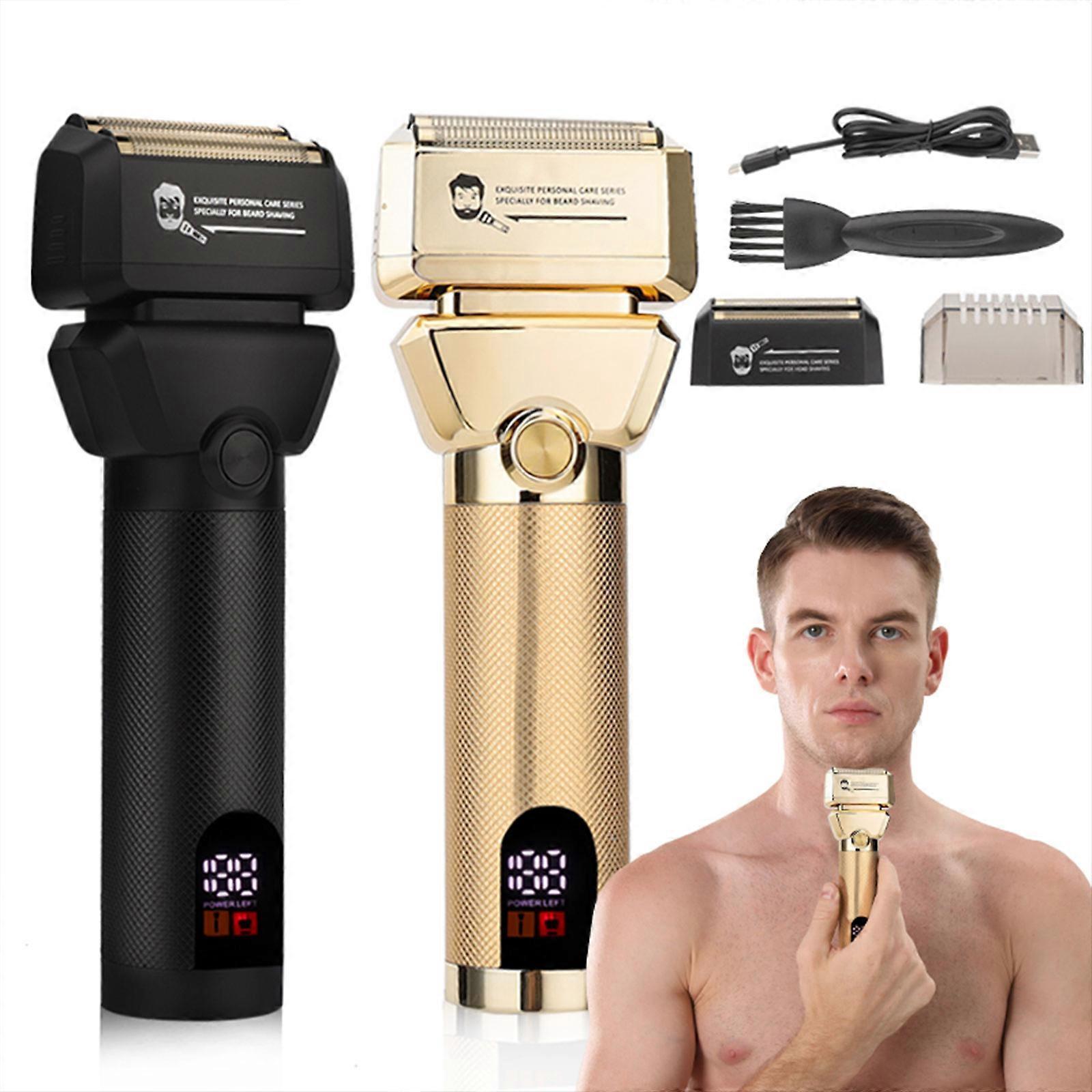 Foil Electric Shaver for Bald Men, Gold Cordless Barber Razor โ image 2