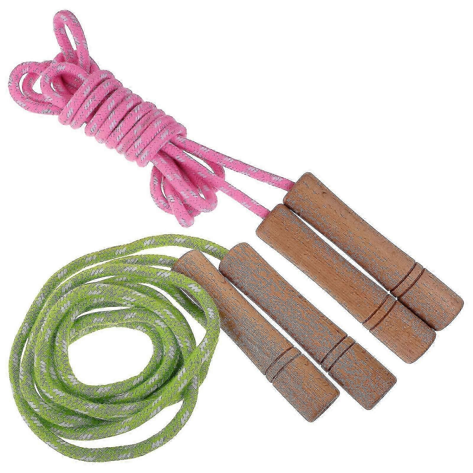 2pcs Sport Ropes Jump Ropes Daily Use Jump Ropes Fitness Jump Ropes Exercise Supply - Green Pink — image 2