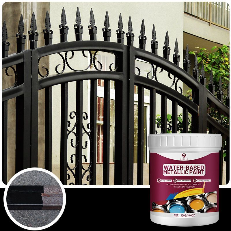 Rust Removal Converter Metallic Paint, Anti-Rust Metal Paint, 2-In-1 Rust Converter & Metal Primer – Perfect for Trailers, Fences, Gates, Railings — image 2