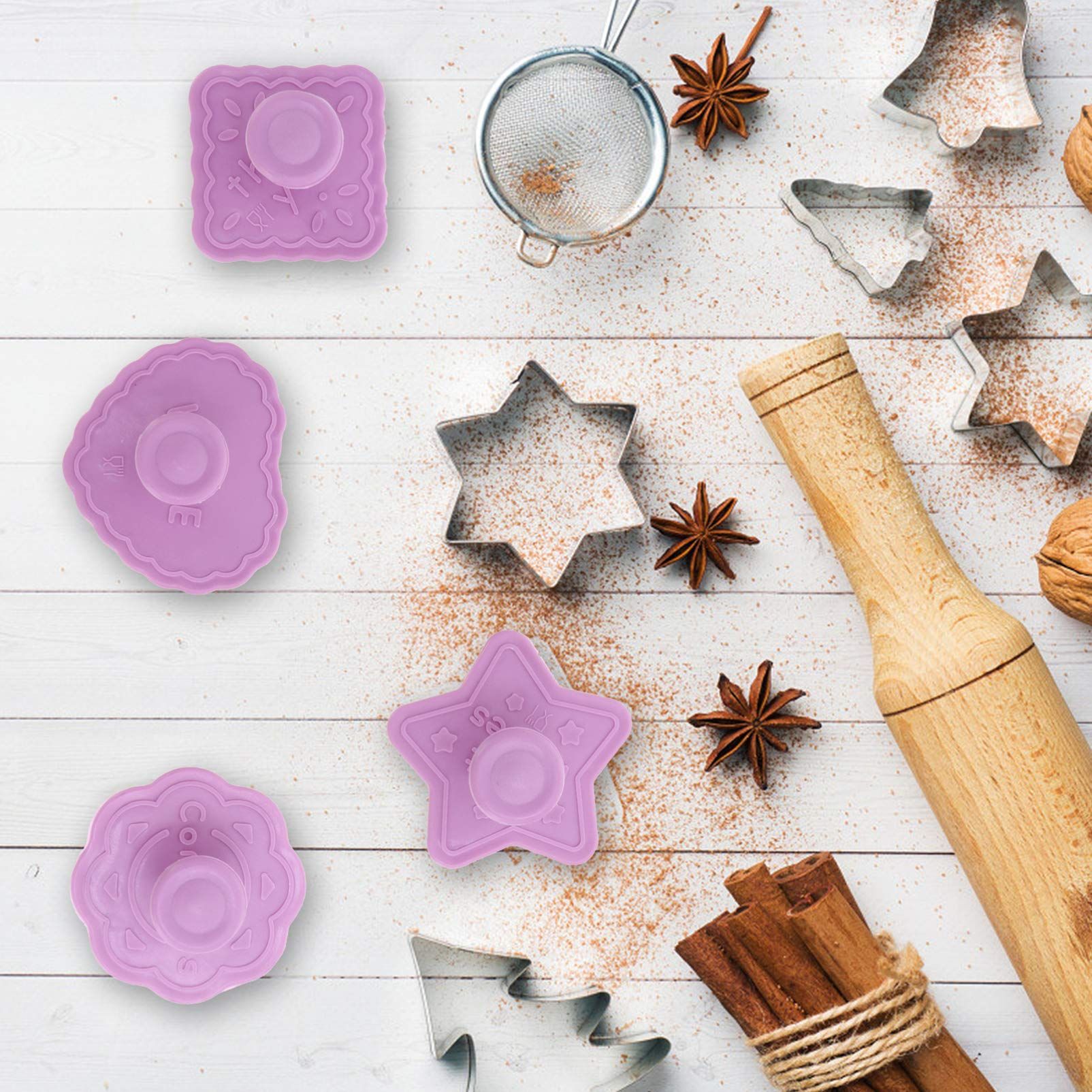 4pcs Pressing Biscuit Mold 3D Biscuit Mold DIY Biscuit Mold Baking Mold Blessing Biscuit Mold Cartoon Biscuit Mold — image 4