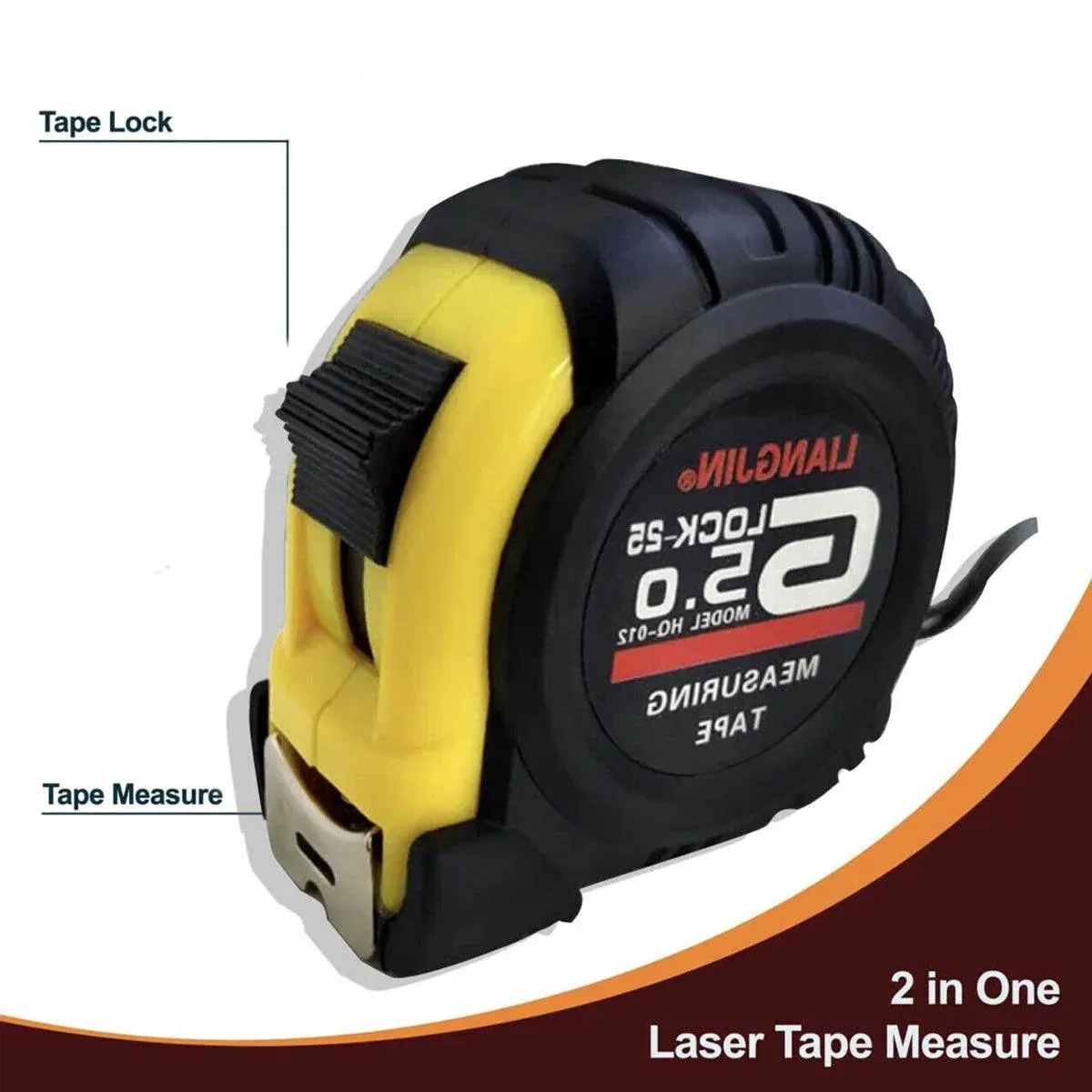 Steel Measuring Tape with Lock Rubber Grip Metric and Inch Ruler 3M 5M 10M - 3M โ image 5