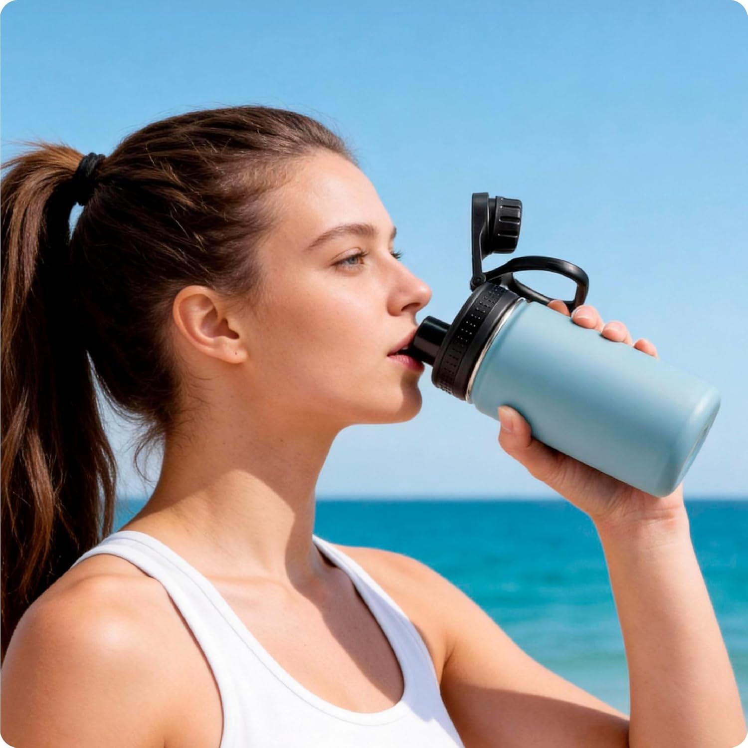 Spout Replacement Lid for Hydrapeak Wide Mouth14 26 32 40 50 Oz Bottles, Chug Lid with Ergonomic Handle, BPA - Free — image 3