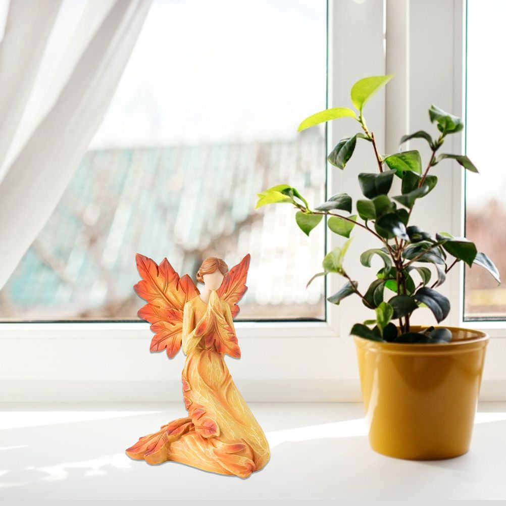 Autumn Angel Statue Sculpture Angel Wing Resin Ornament Garden Office Decoration Vintage Home Decor โ image 4