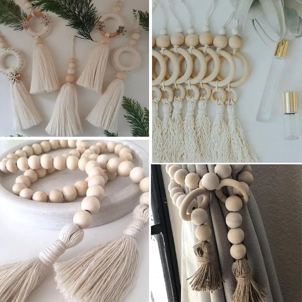 414pcs DIY Beading Kit Round Wooden Beads Set Craft Jewelry Supplies Home Decor โ image 5