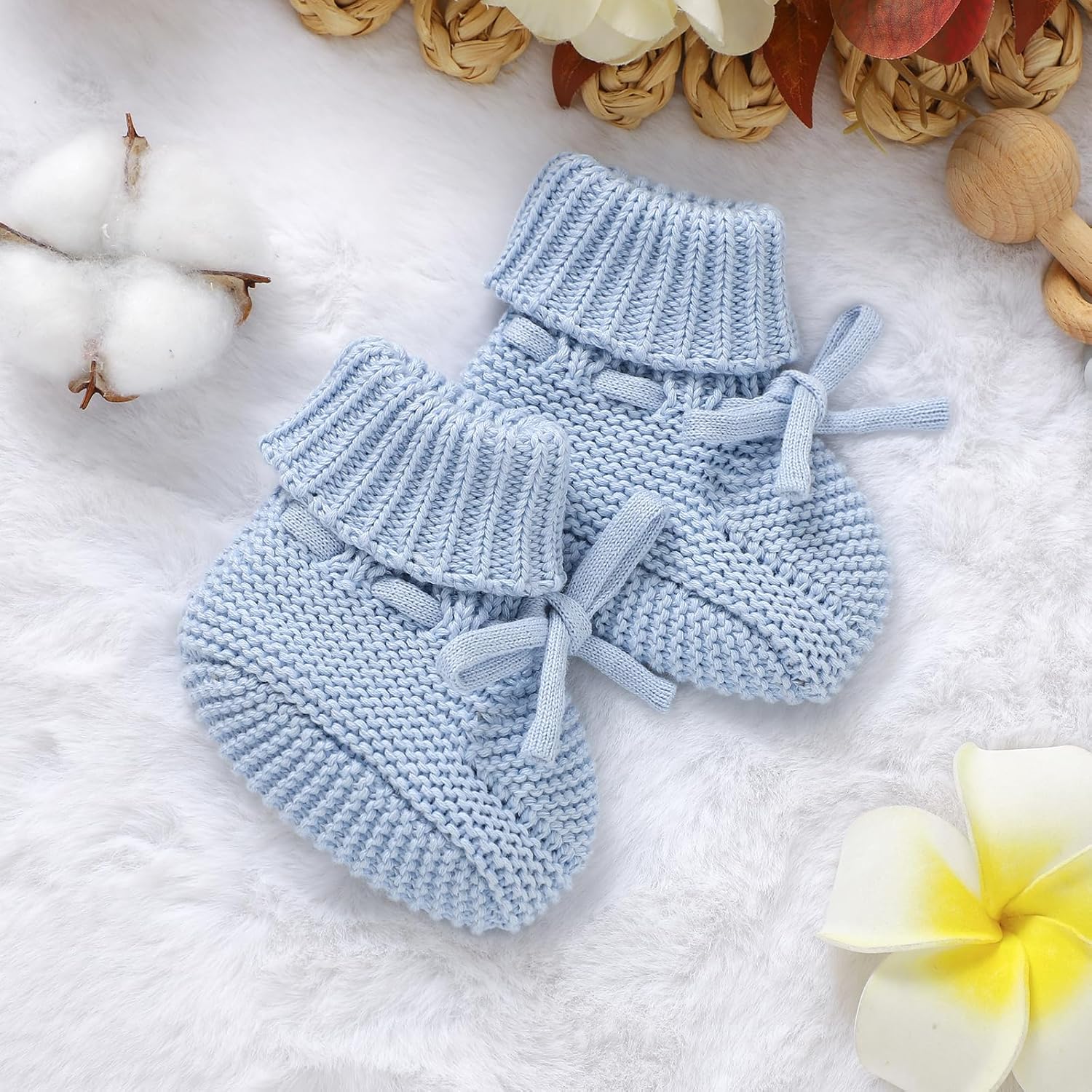 Baby Booties Newborn First Walkers Cozy Shoes Warm Knit Soft Booties for Toddler Infant Boy Girl โ image 6