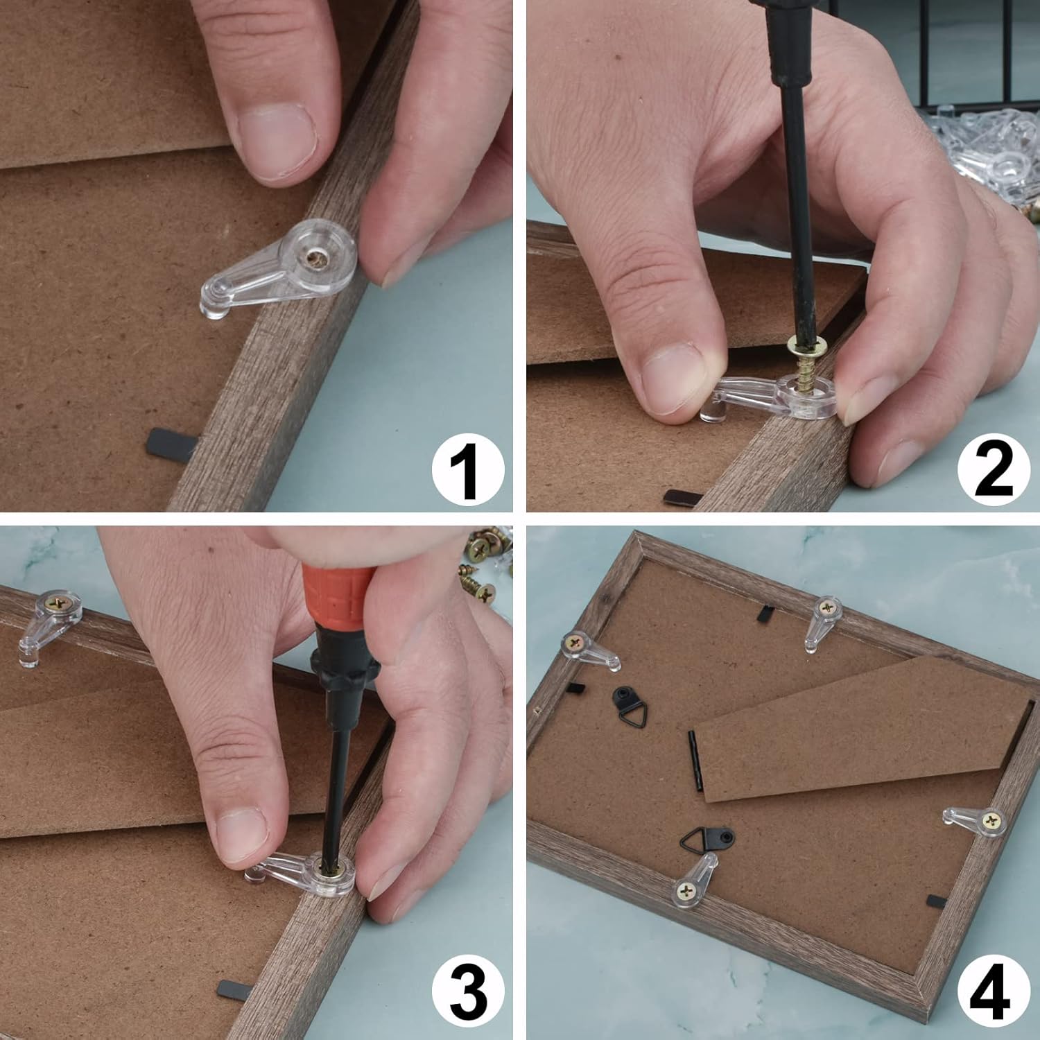 50 Pack Glass Retainer Kit 4-5mm Clips With Screws for Fixing Cabinet Doors — image 5