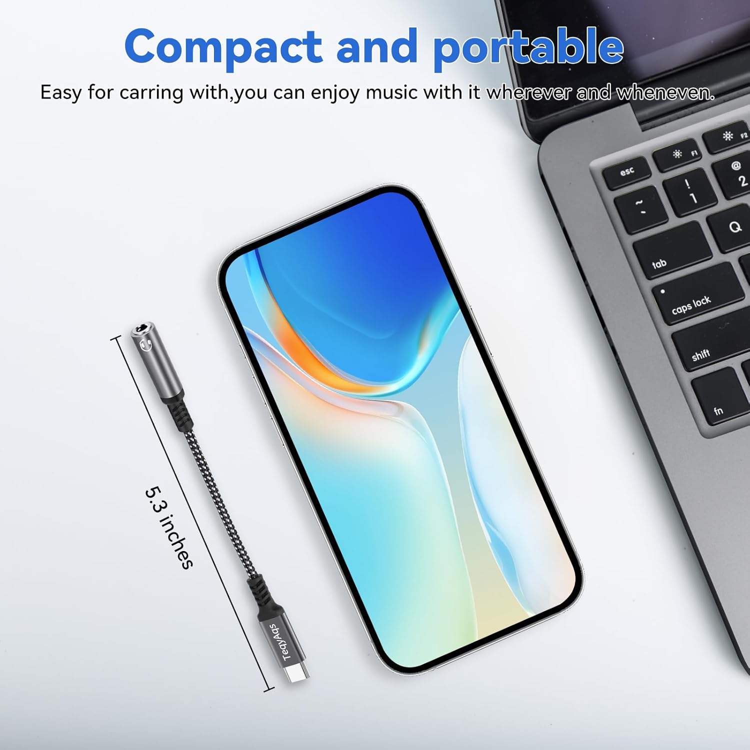 USB Type C to 3.5mm Female Headphone Jack Adapter, (2-Pack) USB C to Aux Audio Dongle Cable Cord Compatible with iPhone 17/16/15 Pro Max, iPad Pro, Samsung — image 6