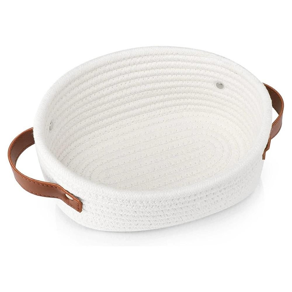 Woven Storage Basket with Handles for Toilet Tank Top, Bathroom Storage Organizer Basket Bin Toilet Paper, Home Decor Organizing Baskets for Bathroom, Bedroom โ image 2