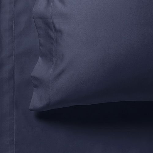 1000TC Ultra Soft Single Size Bed Midnight Blue Flat & Fitted Sheet Set โ image 3