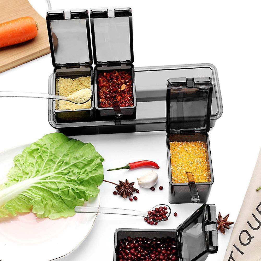 Set Of Condiment Boxes With 4 Removable Compartments For The Kitchen, Condiments — image 2