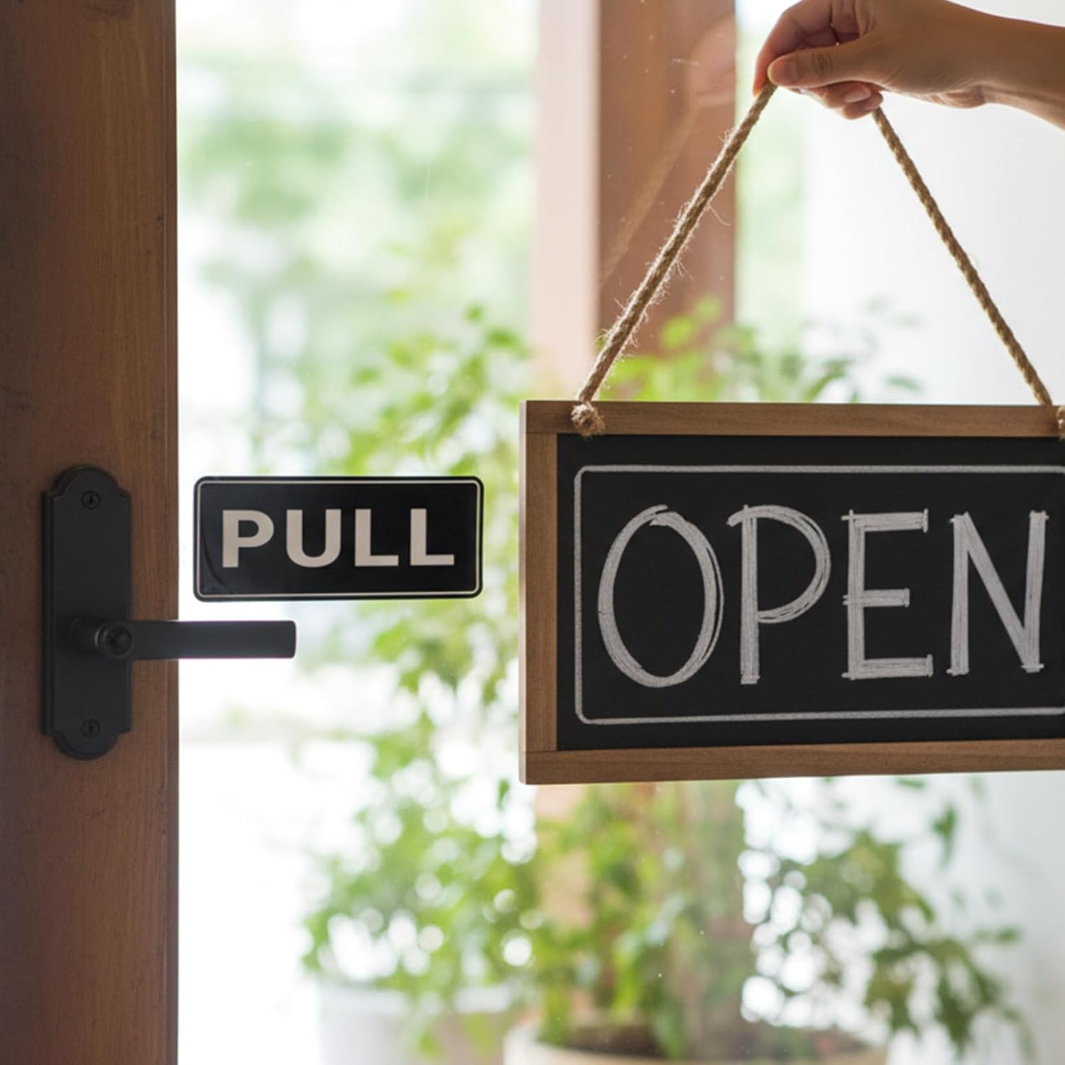 6Pack Push Pull Door Stickers,Adhesive Push and Pull Signs Stickers for Glass Doors and Other Side Doors in Business,Stores,Cafes,Shops - (2 × 5",Horizontal) — image 5