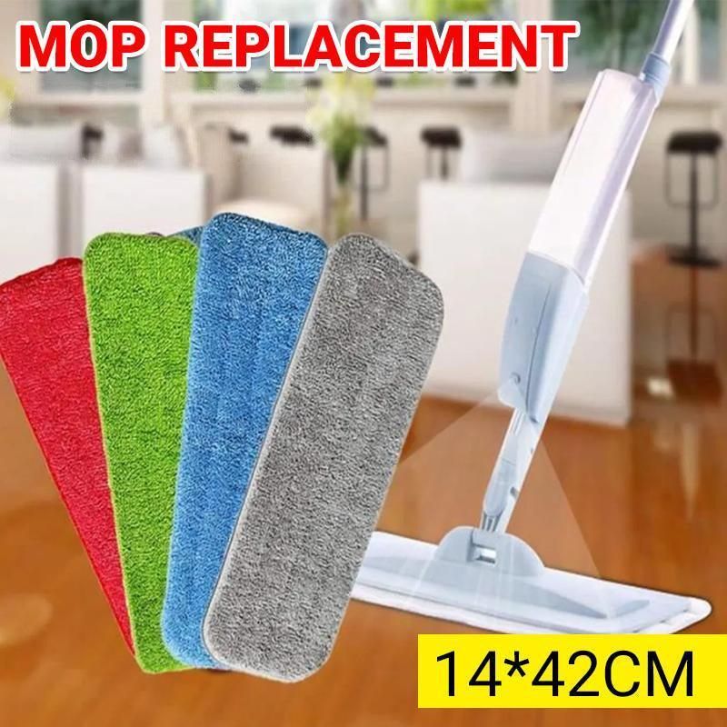 Replacement Microfiber Flat Mop Head Refill Floor Cleaning Pads Absorbent Cloths - Green — image 2