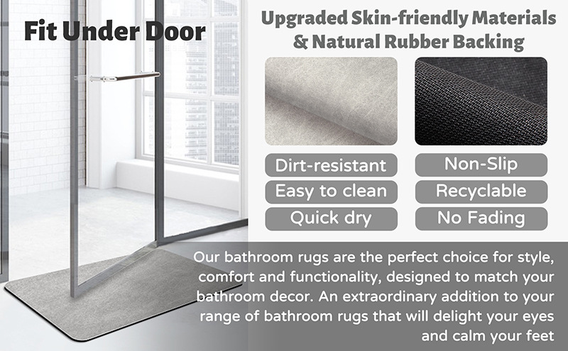 Oval dark Beige Quick-Dry Absorbent Non-Slip Bath Rug for Bathroom, Kitchen & Entryway 50 × 80cm — image 4