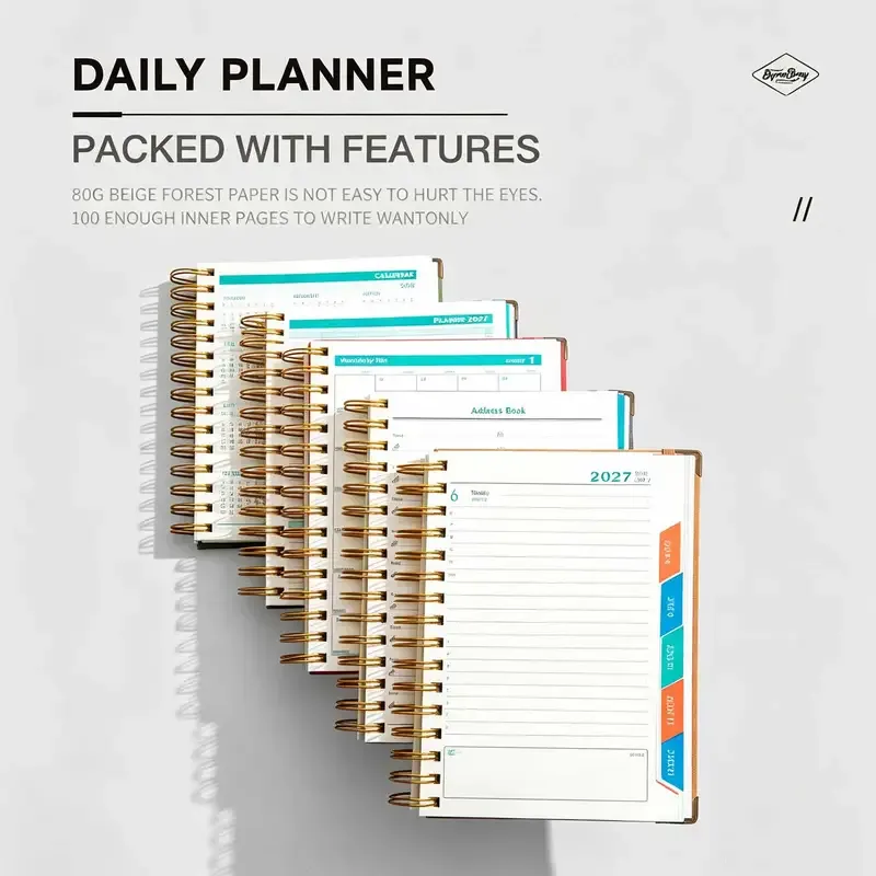 2027 A5 Hardcover Daily Planner | Daily Planning + Self-Discipline Tracking + Time Management – Essential for Boosting Productivity(Gold-plated blue marble — image 5