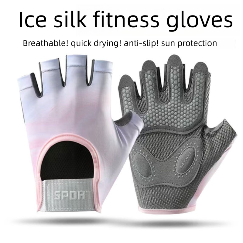 Women and Men Gym Gloves (Pink Size S)- Breathable Half Finger Workout Gloves with Wrist Support, Shock Absorbing Non Slip Weight Lifting Gloves for โ image 2
