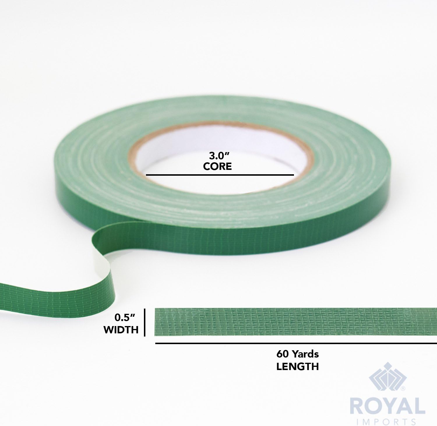 Floral Tape Green, Flower Stem Wrap Adhesive Waterproof Florist Tape for Decorative Bouquets Arranging and Crafts - 0.5" (60 Yd/180Ft) - 1 Roll β image 6