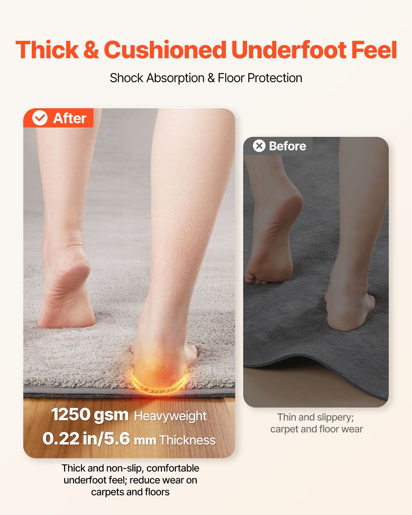 Rug Pad 0.91 × 1.52 m, Non-slip Carpet Area Pad, Rug Mat Padding with Dual Surface Felt Cushion & Rubber Gripper, Hardwood Floor Protection for All Floors — image 3