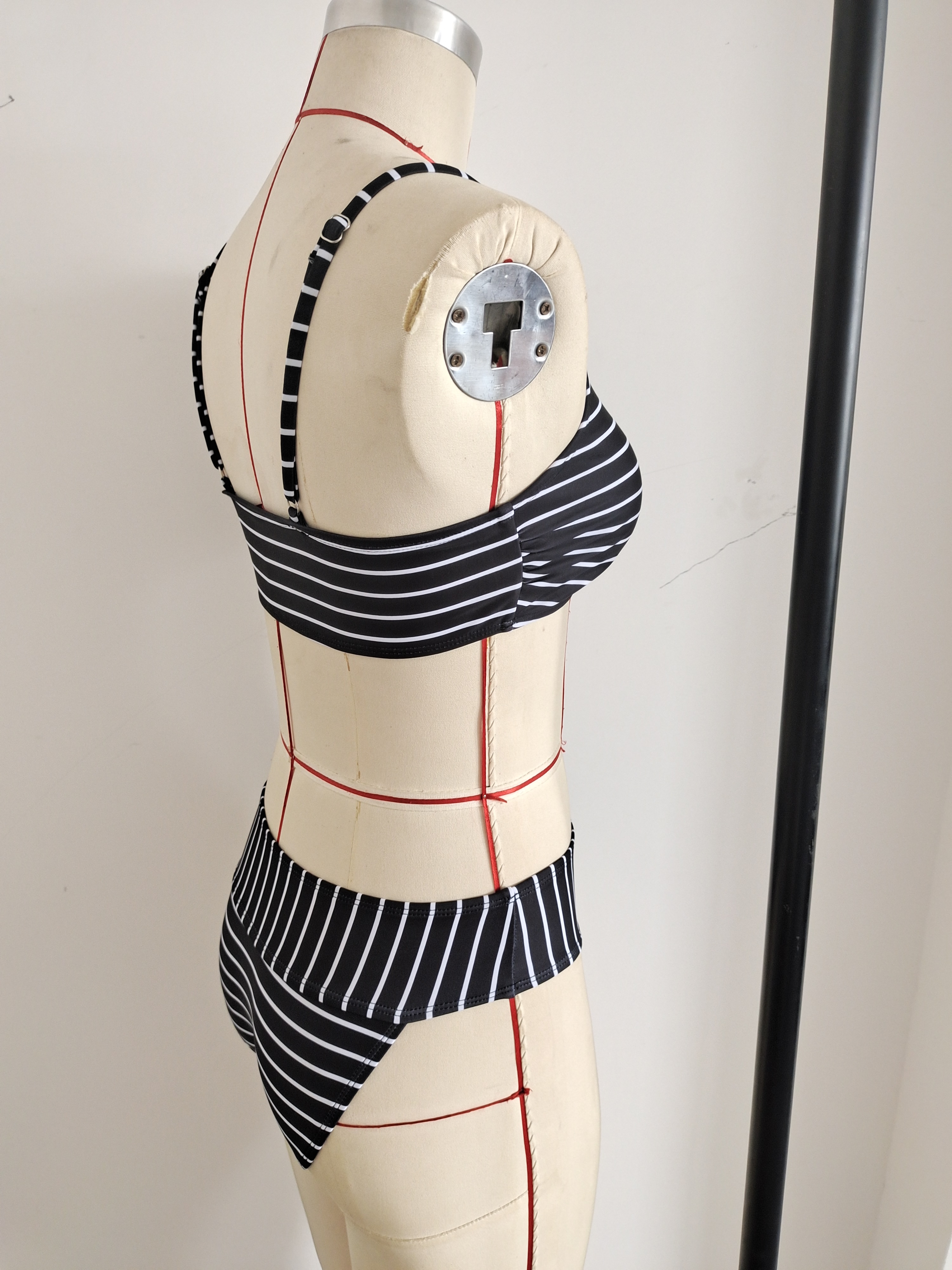 Women Striped Print Bikini Deep-V Neck Women's Swimwear Beachwear Size L โ image 5