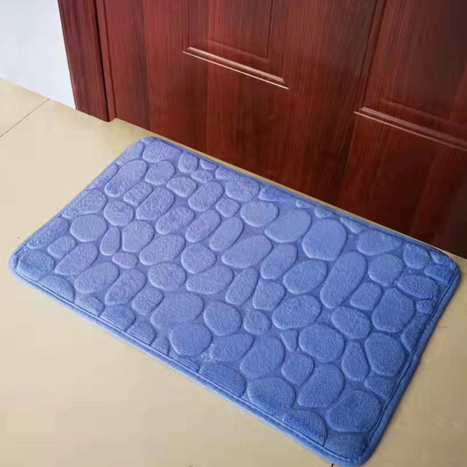Bathroom Rugs - Ultra Absorbent Non-Slip Floor Bath Mat, Super Soft Shower Mat for Bath Tub, Machine Washable 16 × 24" (Brown) #B-Blue — image 3