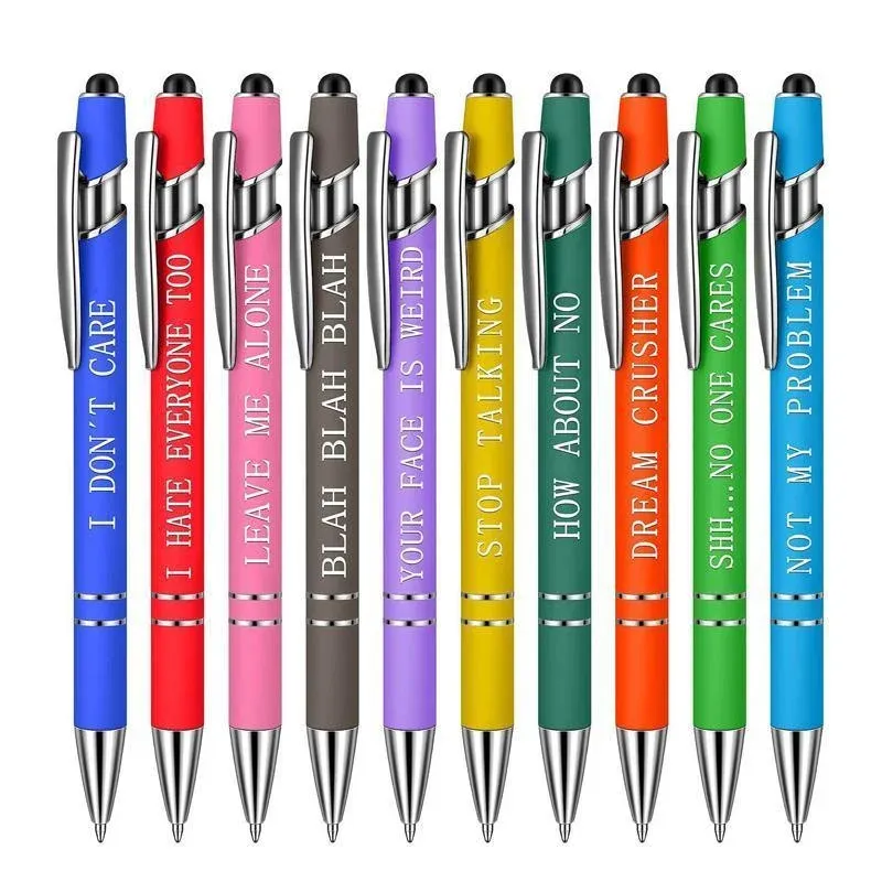 Funny Pens Swear Word Pen Set Black Ink Writing Pen Funny Office Diary Gift - Set A