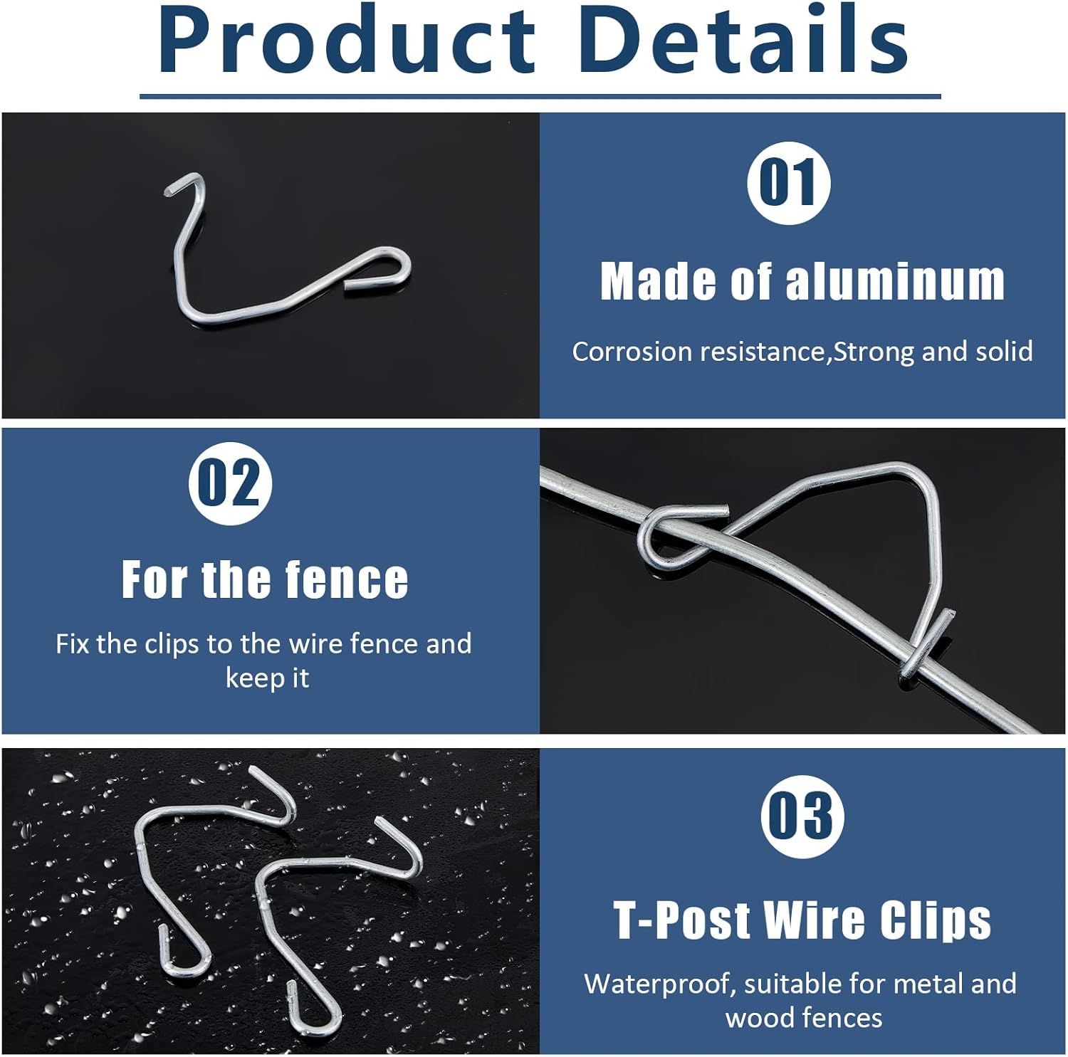 300 Pieces T Post Wire Clips T Post Fence Clips Fencing Clips for Securing Galvanized Steel Fence Clips for Barbed Wire Garden Farm Highway Sport Fences โ image 2