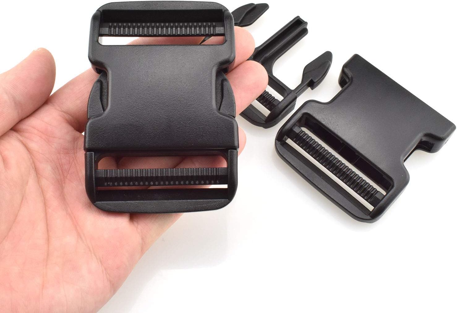 SGH Pro Extra Thick Military Grade Dual Adjustable Quick Side Release Buckles 2' Wide 4 Pack Clips Snaps No Sewing Heavy Duty Replacement for Webbing Boat