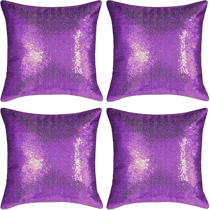Shiny Sequin Pillowcase - Single-sided gorgeous pillowcase (Purple pair: 45x45cm) โ image 4