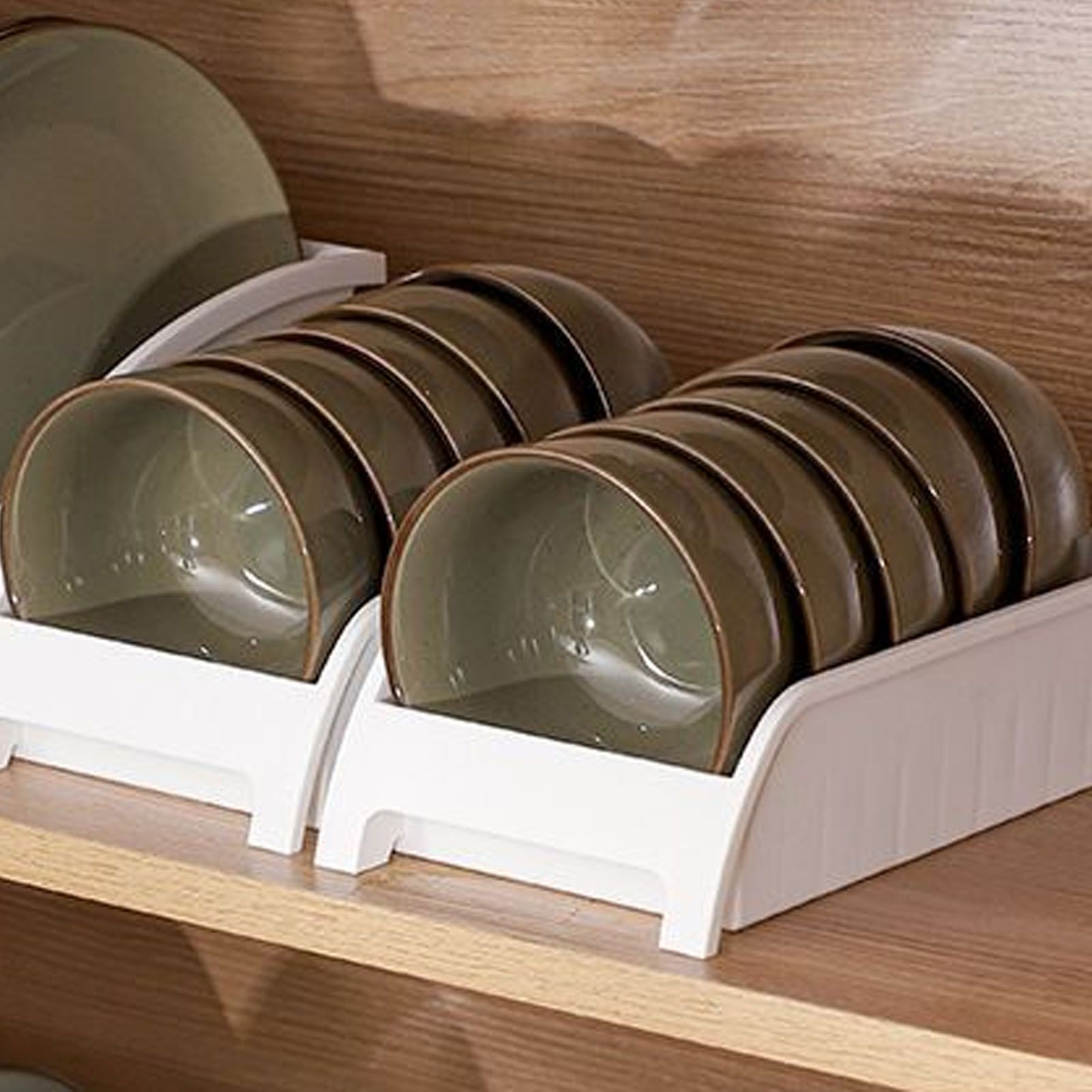 Japanese Kitchen Dish Storage Rack Plastic Dish Drying Rack Kitchen Utensil Storage Bowl Holder — image 5
