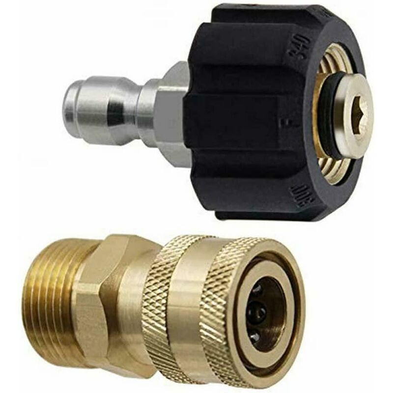 M22-14 Pressure Washer Adapter Set, 3/8 Quick Connect Swivel Adapters, Male High Pressure Water Gun, Garden Hose