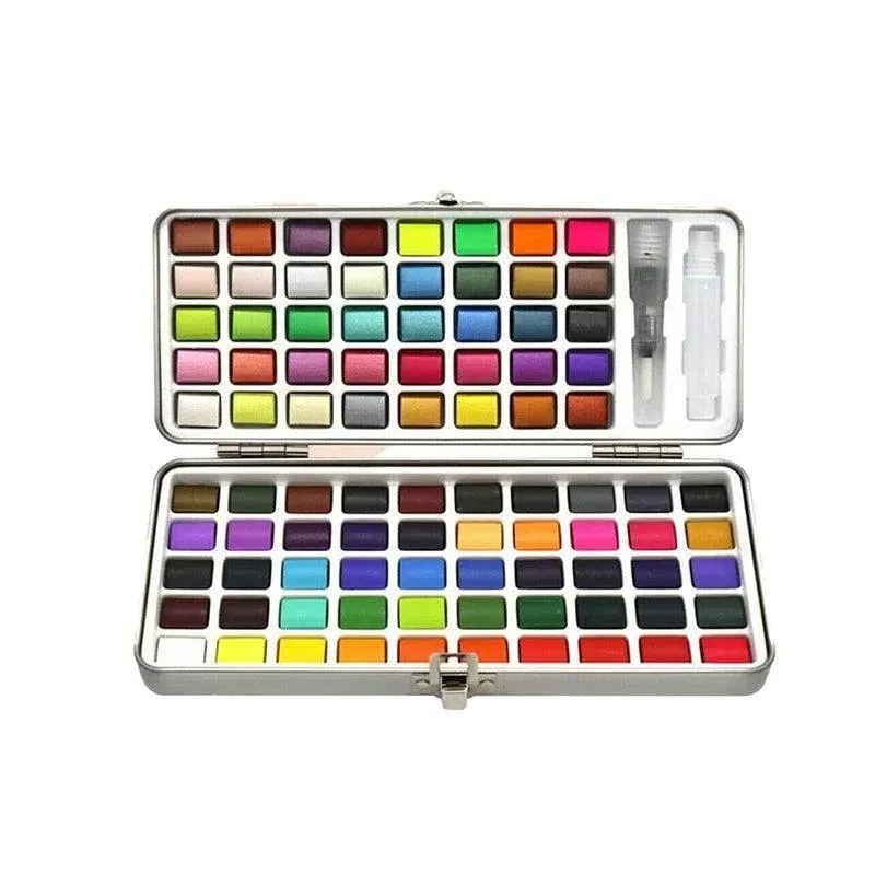 12-90 Watercolour Paint Set With Brush Painting Water Colour Kits - 50 Colours — image 3