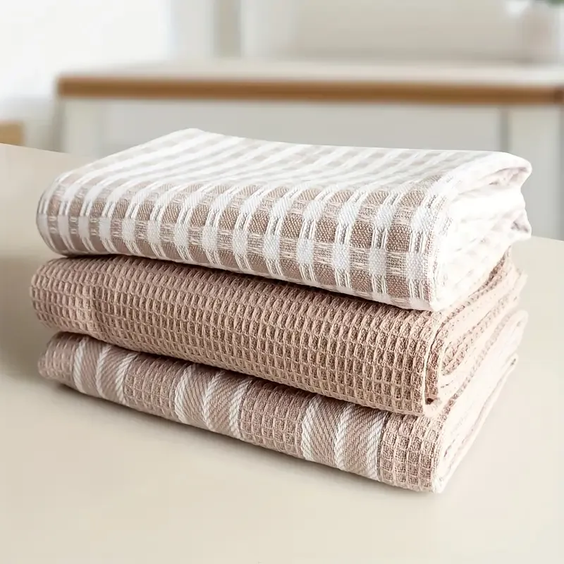 3 - piece Pure Cotton Kitchen Tea Towel Set, 20x Water - Absorbent & Non - Shedding, Eco - Safe & Fade - Resistant, Exquisite, Durable & Multi