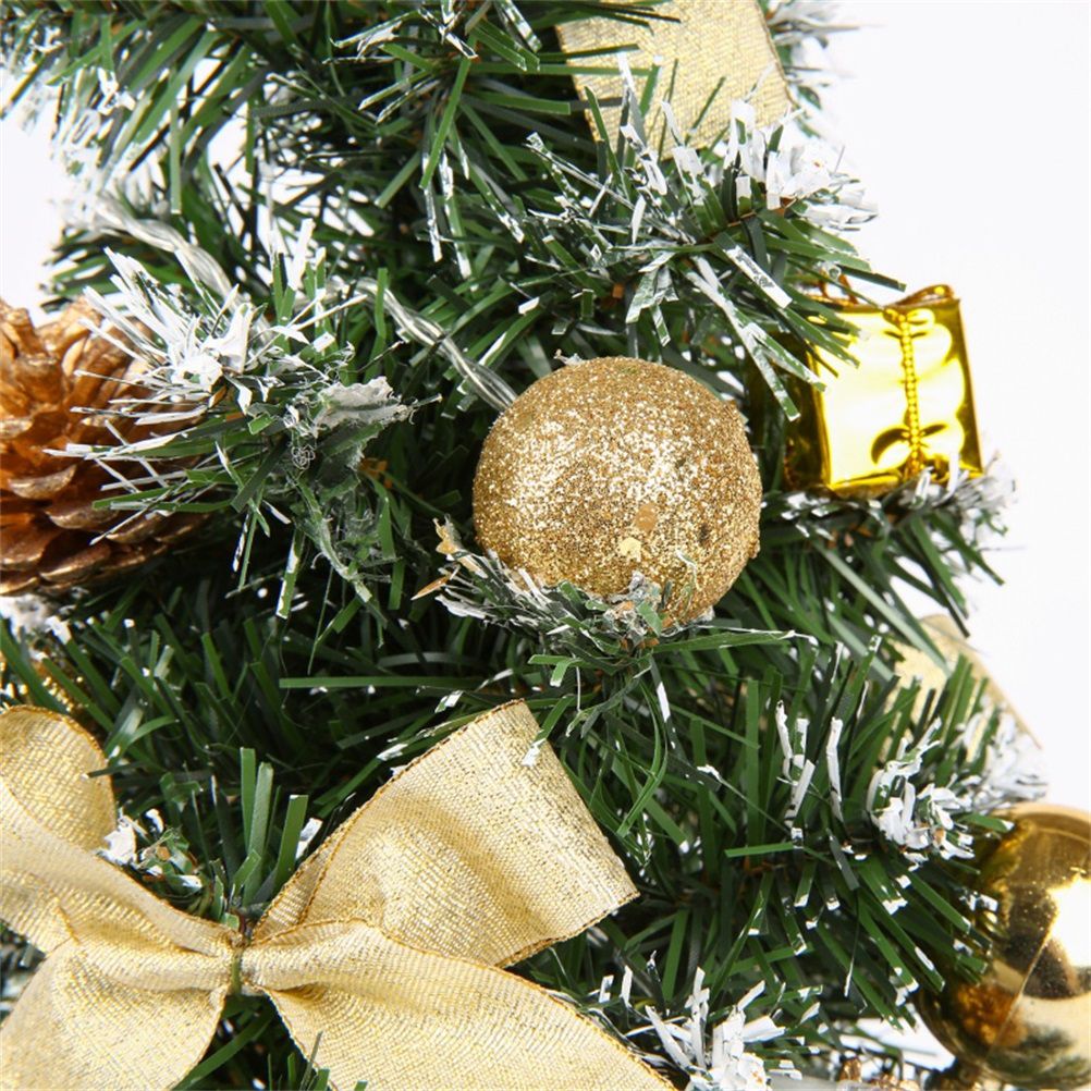 40cm Artificial Tabletop Christmas Tree Mini Xmas Decoration Tree with LED Light Decoration for Christmas Day — image 3