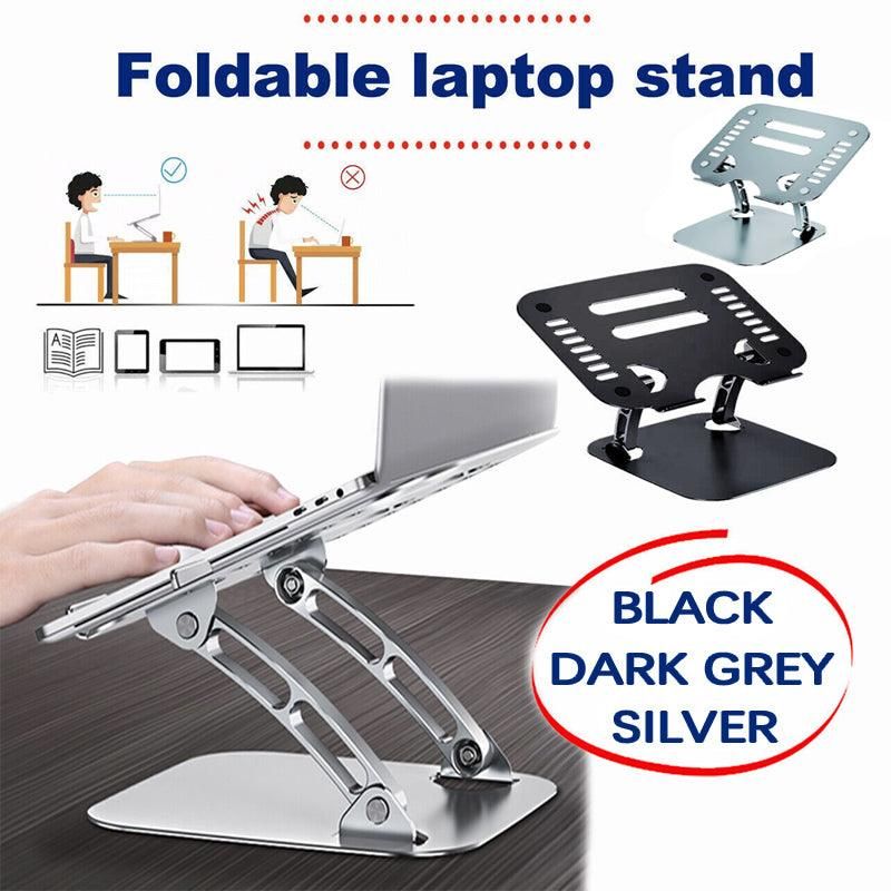 Adjustable Folding Aluminum Stand Ergonomic Design Portable Laptop Stand Holder - Dark Grey — image 2