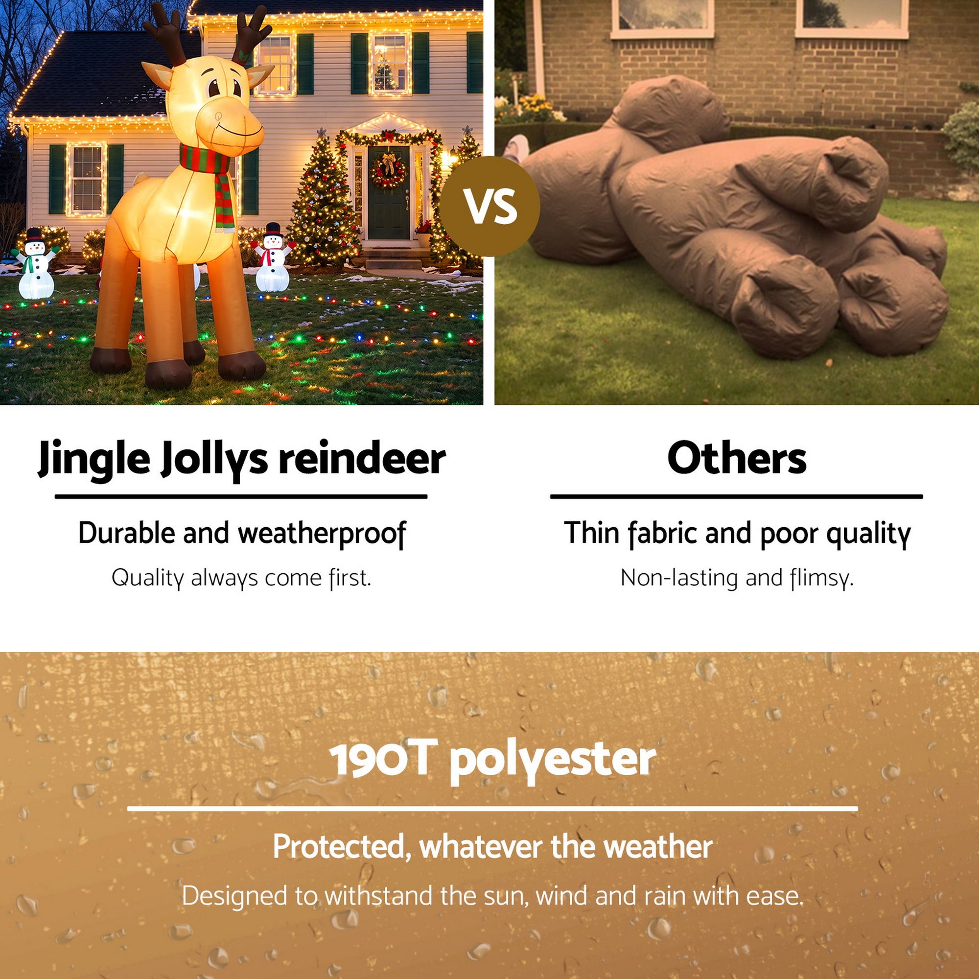Jingle Jollys Christmas Inflatable Reindeer 5M Illuminated Decorations โ image 6