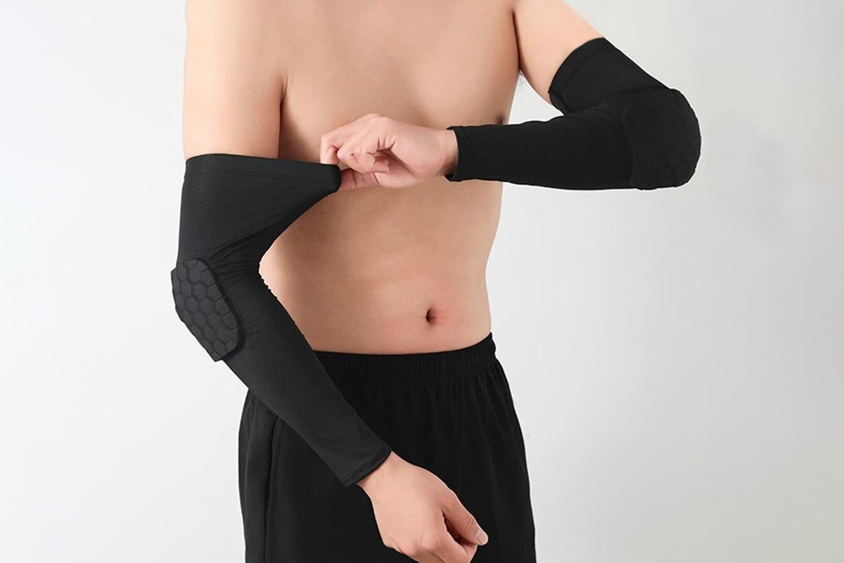 2 Pcs Tennis Elbow Compression Support Sleeve for Golfers Elbow relaxation Workout Weightlifting Elbow Brace with Honeycomb Lining -Black / L β image 4