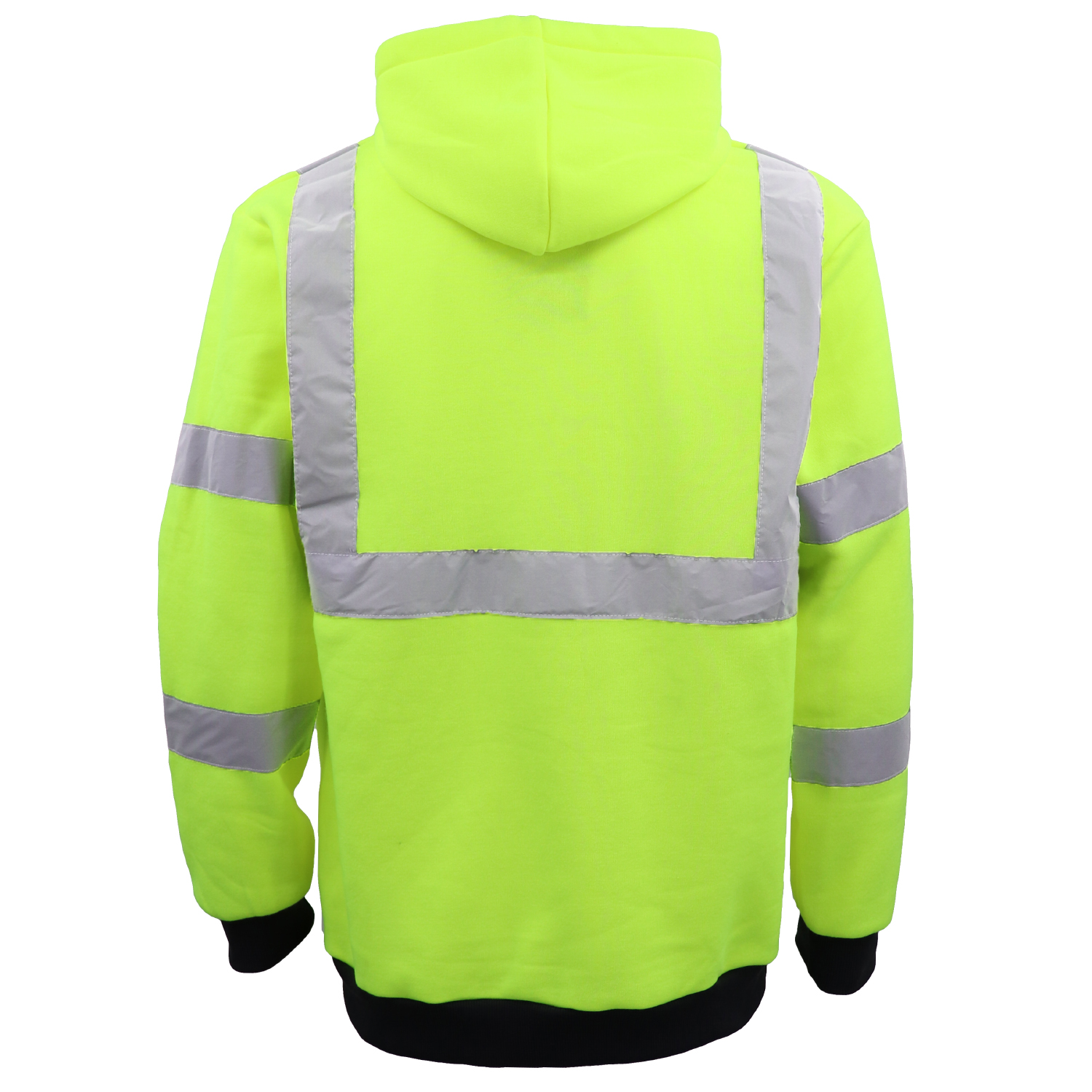 HI VIS Hooded Safety Jumper Hoodie Sweatshirt Tradie Workwear Fleece Jacket Coat, Fluro Yellow, 2XL โ image 5