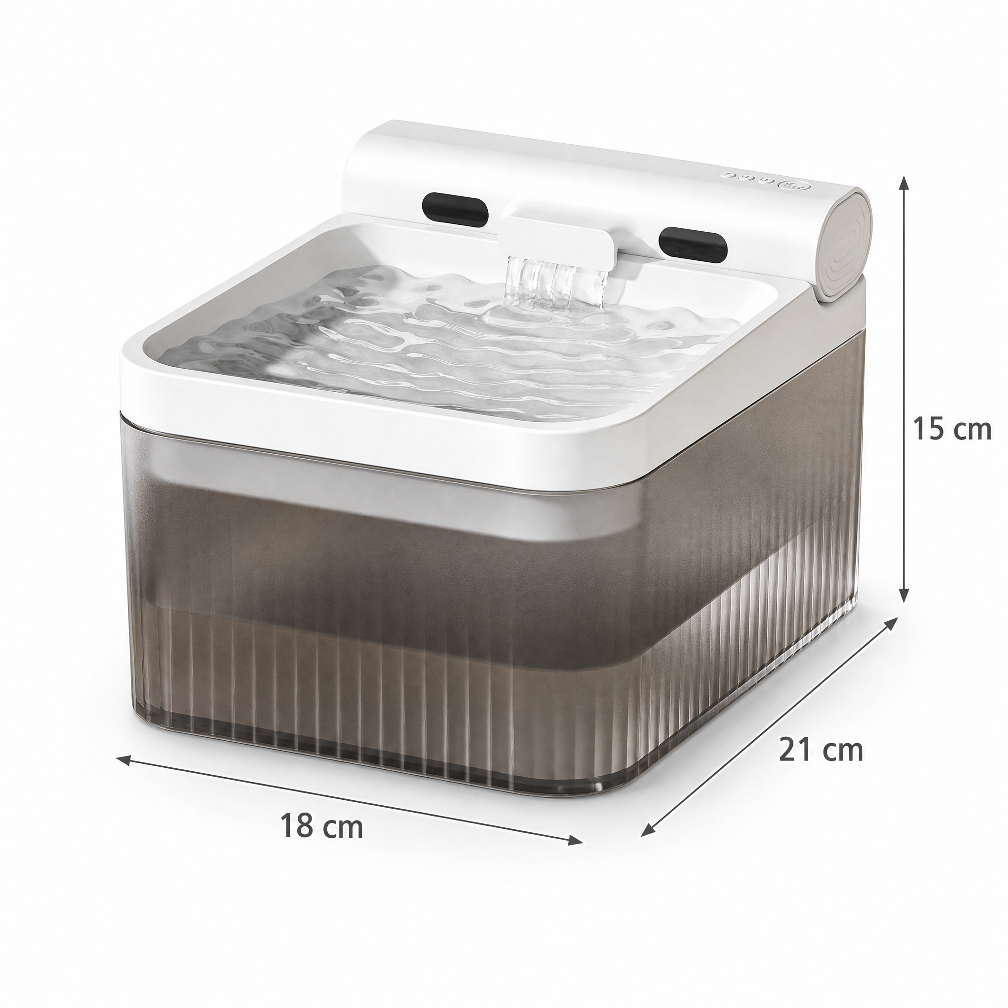 White Cat Water Fountain 3L, Cordless Pet Water Dispenser for Cats & Small Dogs,Wireless Pet Fountain, Smart Sensor, 3 Modes, Quiet Rechargeable Type-C — image 2