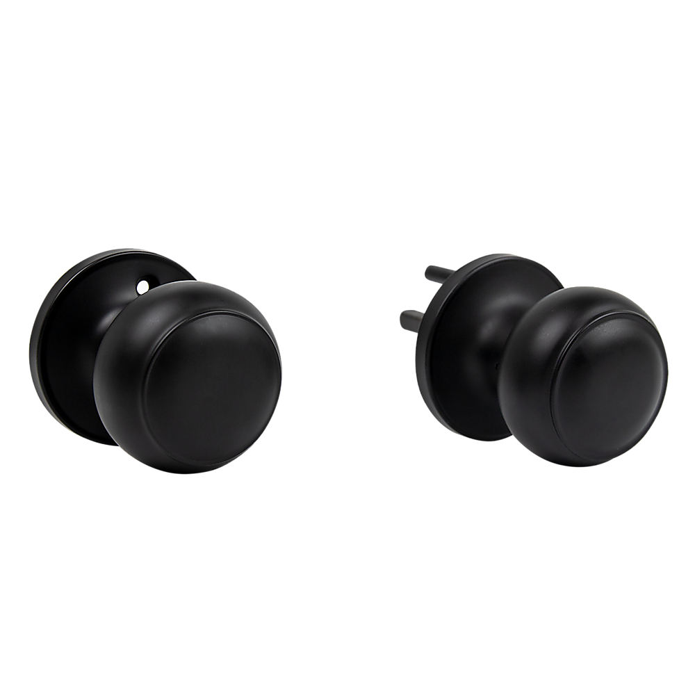 Door Handle Set Passage Function Round Black โ image 6