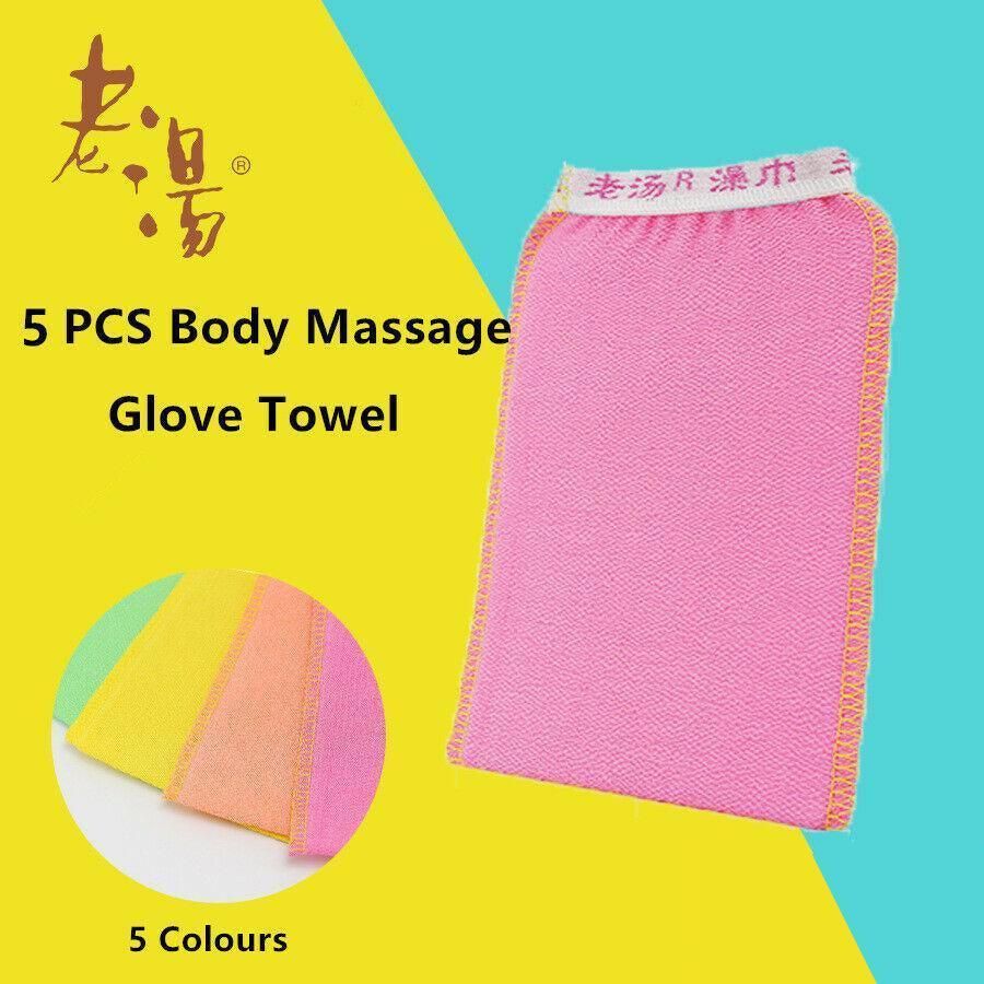 5 Pcs Towel Exfoliating Bath Washcloth Viscose Scrub Mitten Towel - Pink *5 PCS โ image 2
