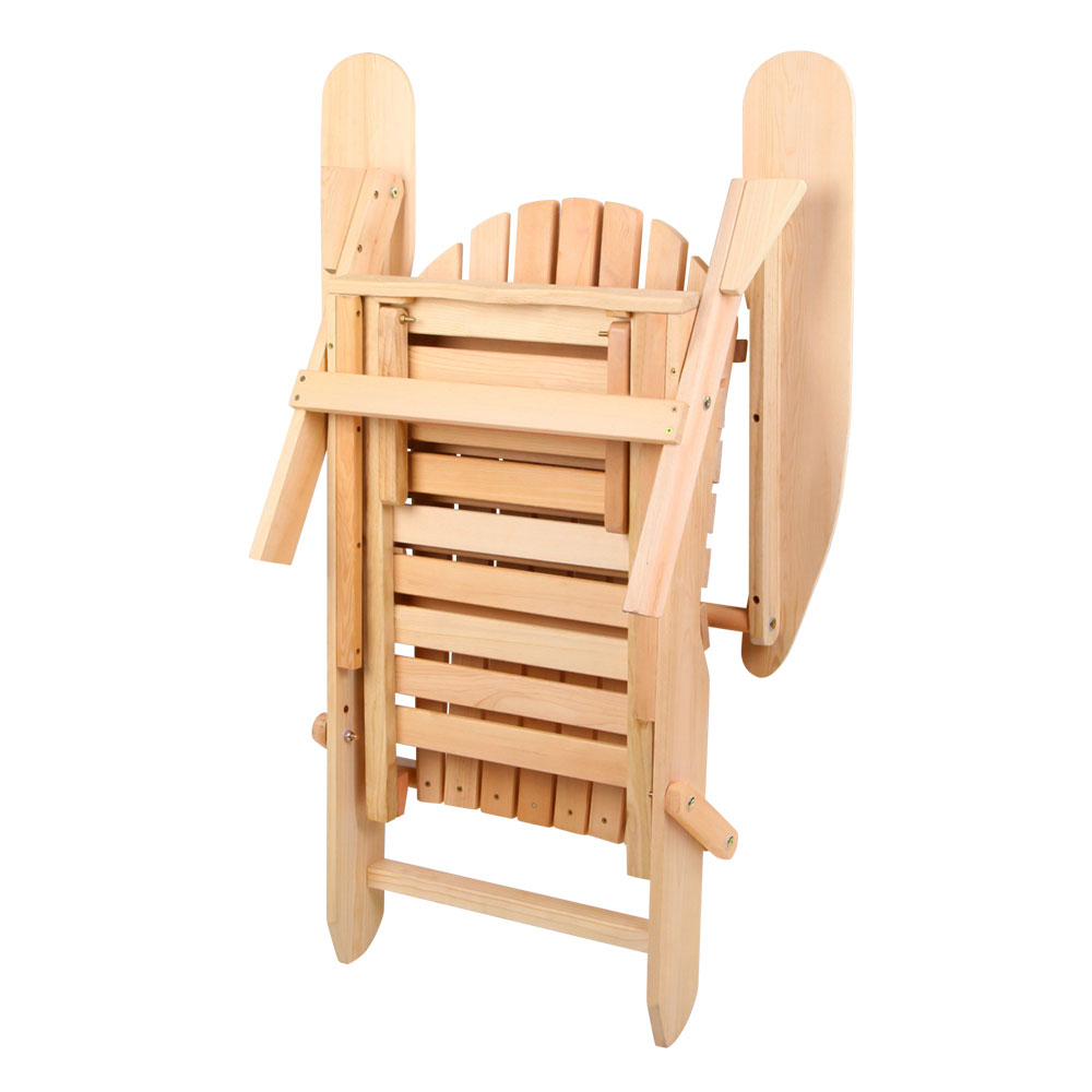 Gardeon 3PC Adirondack Outdoor Table and Chairs? Wooden Sun Lounge Beach Patio Natural — image 5