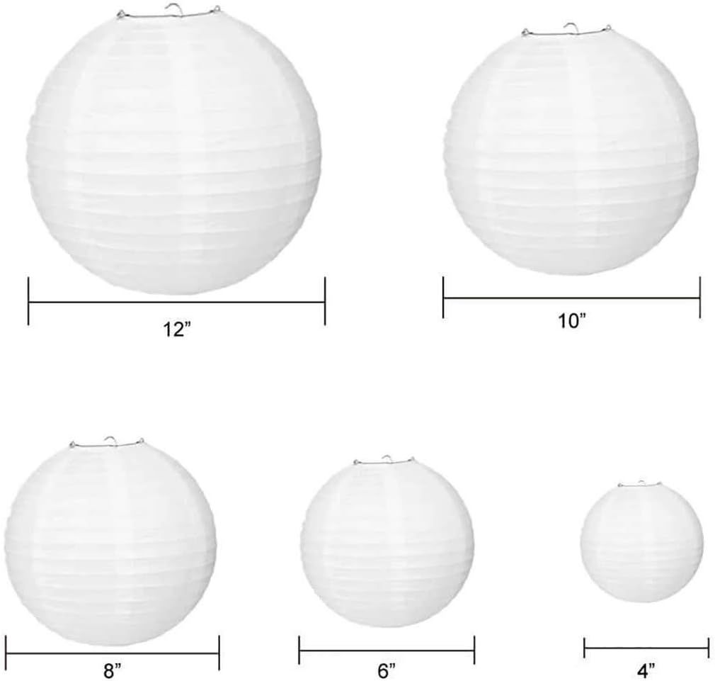 inese White Hanging Paper Lantern in 4โ 6โ 8โ 10โ 12โ Great for Wedding and Party Decorations Durable and reusable