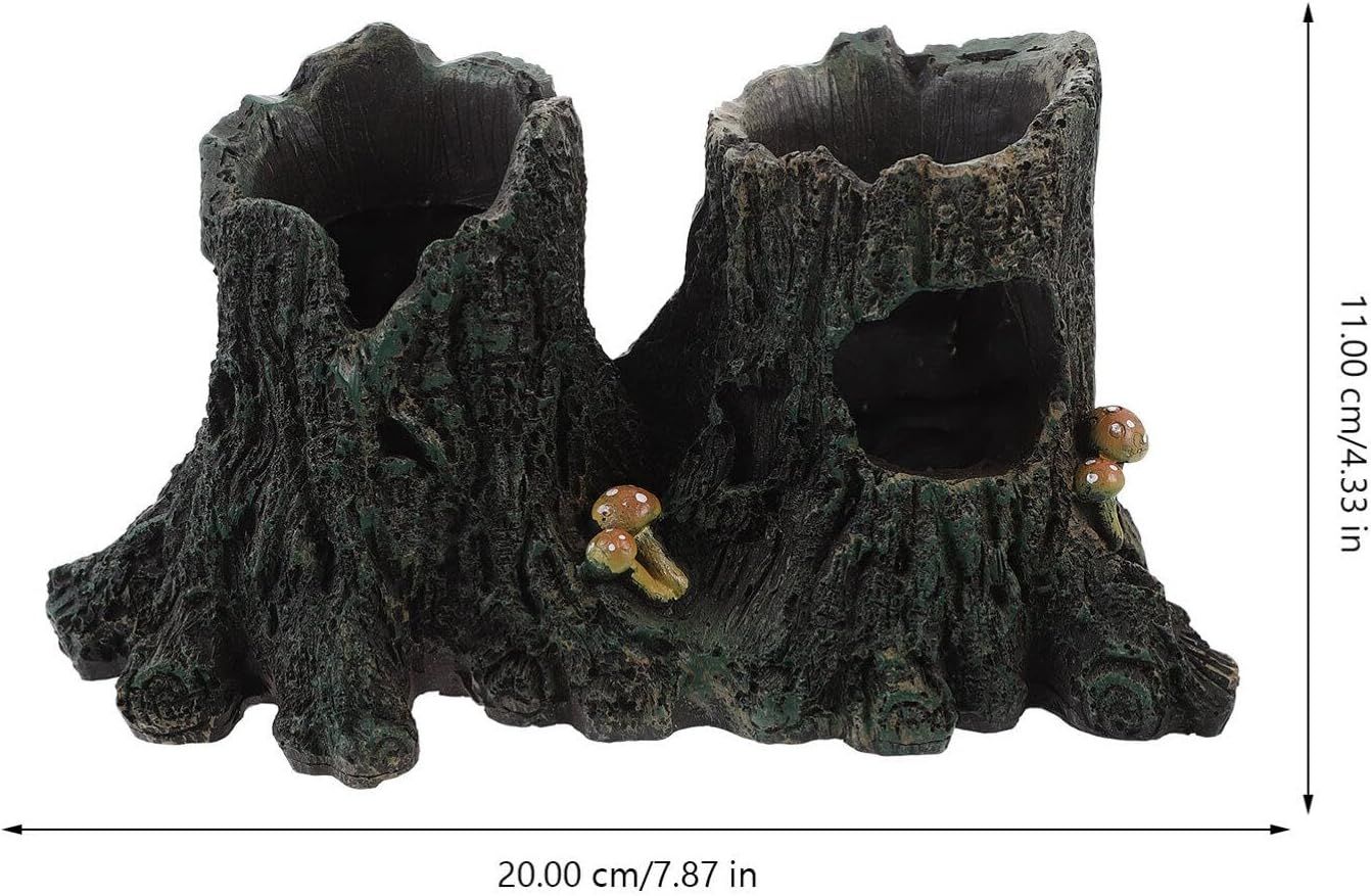 Aquarium Cave Tree Stump Trunk Fish Hideout House Resin Tree Bark Hideout Hut Wood Trunk Log Landscape Decoration โ image 2